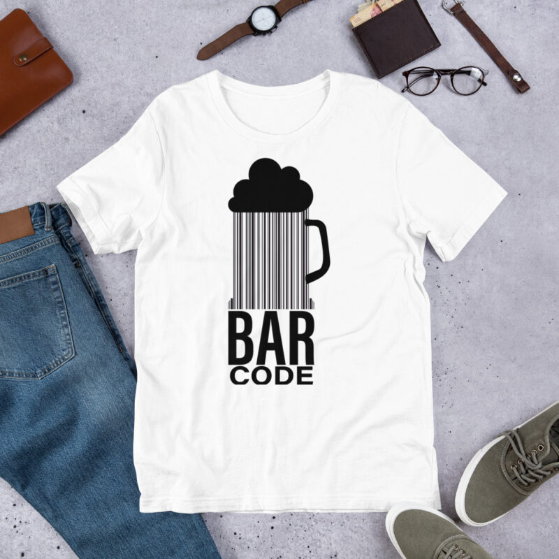 Bar Code Funny Beer Lover T-shirt Design, Ready to print t shirt design