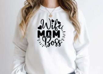 wife mom boss t shirt design for sale