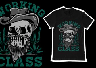 Working class skull t-shirt template