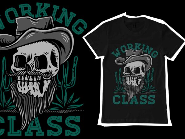 Working class skull t-shirt template