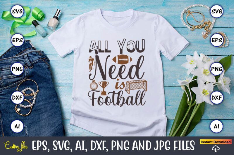 Football SVG 20 Design Bundle Vol.4, Football svg bundle, football t-shirt, football design, football t-shirt design,football svg,football svg vector,football mom svg bundle,sublimation, sports svg bundle, Silhouette Cricut SVG dxf png,