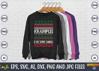 Krampus is my spirit animal, Ugly Christmas sweater design, Christmas SVG Bundle ,Christmas, Merry Christmas svg , Christmas Ornaments Svg , Cricut,Cut file for cricut,layered by color, Vector, Instant Download,Winter