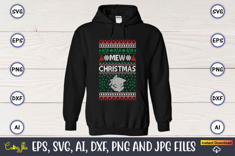 Mew christmas, Ugly Christmas sweater design, Christmas SVG Bundle ,Christmas, Merry Christmas svg , Christmas Ornaments Svg , Cricut,Cut file for cricut,layered by color, Vector, Instant Download,Winter SVG Bundle, Christmas