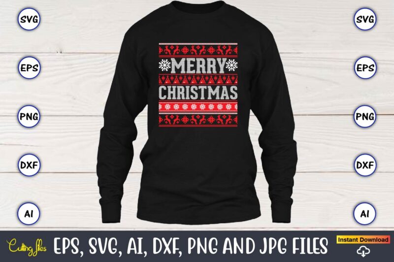 Merry christmas, Ugly Christmas sweater design, Christmas SVG Bundle ,Christmas, Merry Christmas svg , Christmas Ornaments Svg , Cricut,Cut file for cricut,layered by color, Vector, Instant Download,Winter SVG Bundle, Christmas