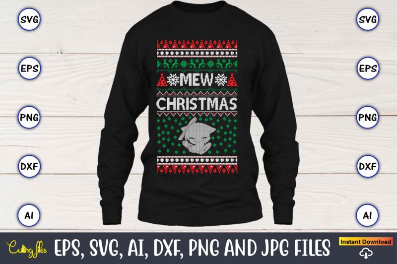 Mew christmas, Ugly Christmas sweater design, Christmas SVG Bundle ,Christmas, Merry Christmas svg , Christmas Ornaments Svg , Cricut,Cut file for cricut,layered by color, Vector, Instant Download,Winter SVG Bundle, Christmas