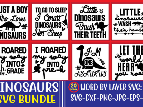 Dinosaur svg bundle, dinosaurs clipart, svg files, t-rex svg, dinosaur birthday cut files,dinosaur funny png & svg vector 20 t-shirt design bundle,dinosaur quotes svg bundle digital download cutting files for