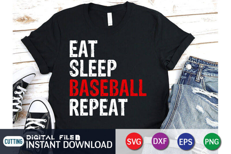 Eat Sleep Baseball Repeat vector illustration