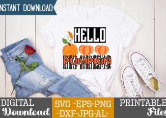 Hello Pumpkin SVG Design,Hello Pumpkin T-shirt Design
