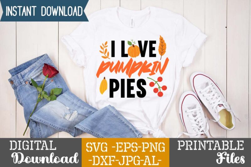 I Love Pumpkin Pies SVG Design,I Love Pumpkin Pies T-shirt Design