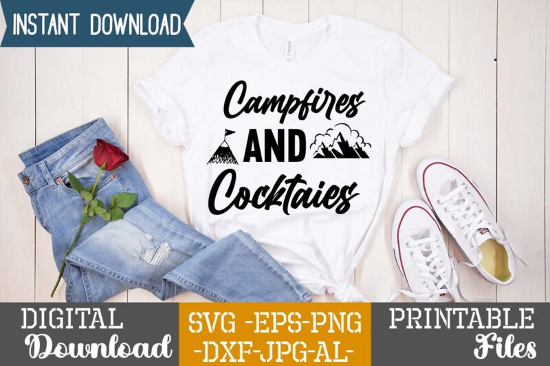 Campfires And Cocktaies T-shirt Design