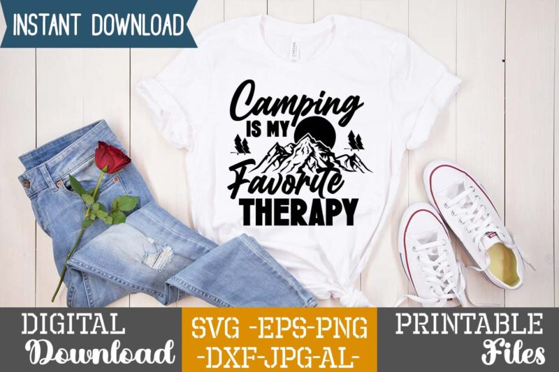 Camping Is My Favorite Therapy T-shirt Design