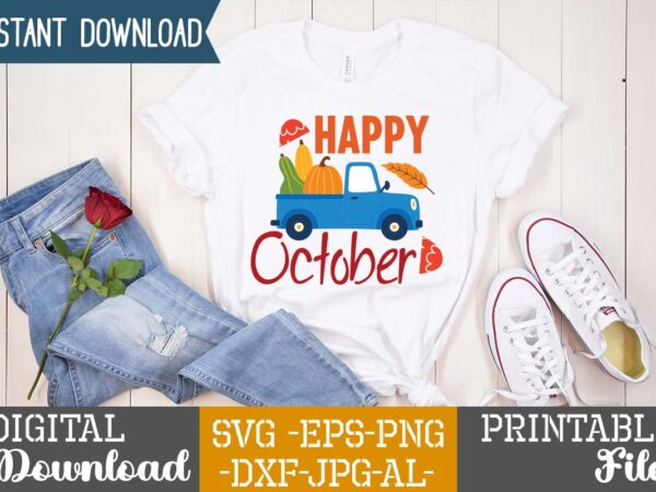 Happy october svg design