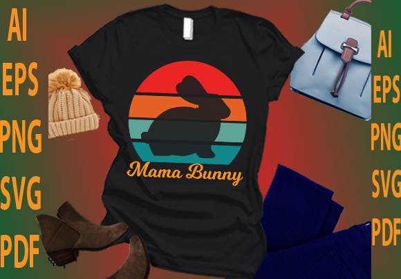 Mama bunny t shirt designs for sale