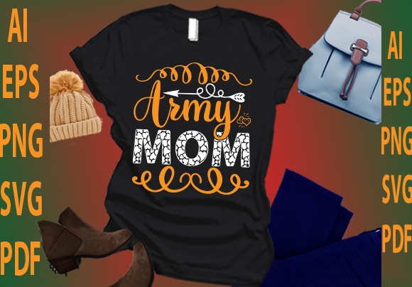 Army mom t shirt vector