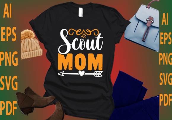 Scout mom t shirt template vector