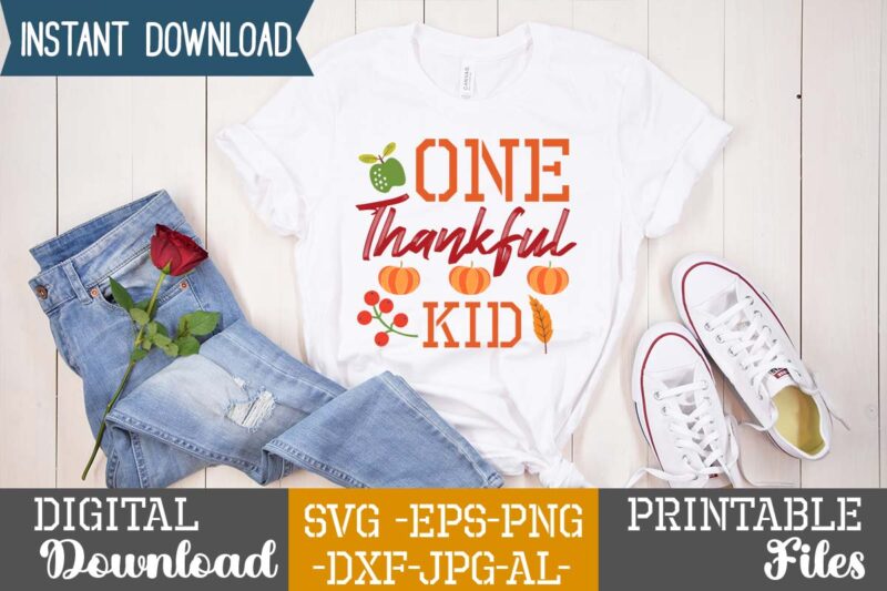 One Thankful Kid SVG Design