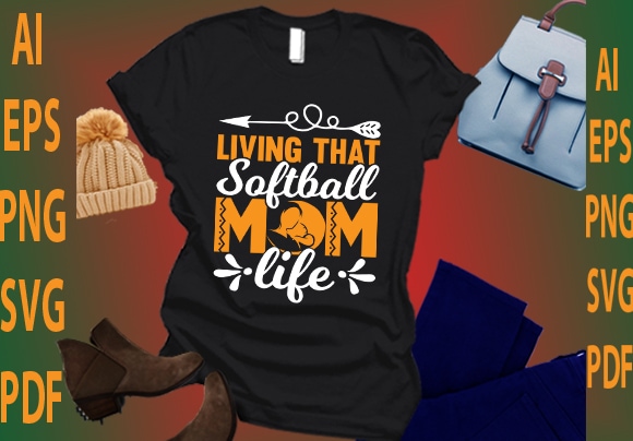 Living that softball mom life t shirt vector graphic