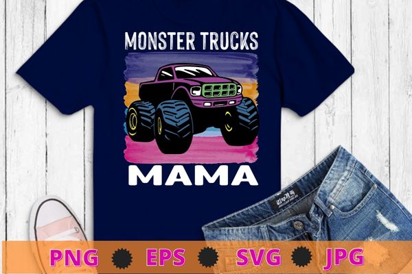 Vintage Monster Truck Shirt Monster Truck Mama Retro T-Shirt design svg, Vintage, Monster Truck, Monster Truck Mama, watercolor