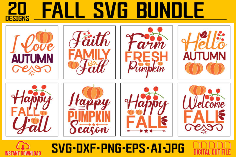 Fall t-shirt design, Fall SVG Bundle, DXF, PNG jpeg, Fall Farmhouse Autumn Clipart, Harvest Quotes Bundle, Rustic Fall Cut File Download For Signs Home Decor png,fall svg, happy fall svg,