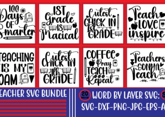 Teacher SVG Bundle ,back to ,school svg back to school svg bundle, bundle cricut svg design digital download dxf eps first day, of school svg hello school kids svg ,kindergarten