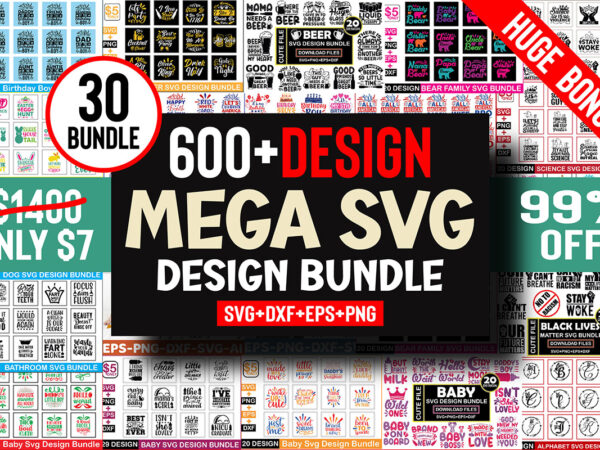 The mega svg bundle t shirt designs for sale