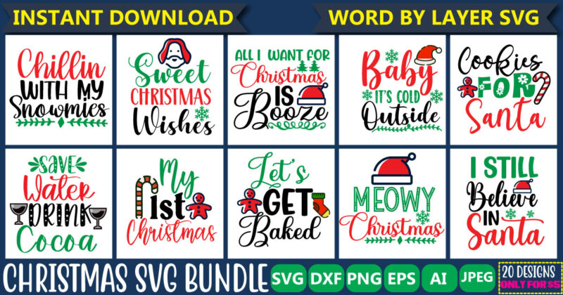 CHRISTMAS SVG Bundle, CHRISTMAS Clipart, Christmas Svg Files For Cricut, Christmas Svg Cut Files,Christmas SVG Bundle, Winter svg, Santa SVG, Holiday, Merry Christmas, Christmas Bundle, Funny Christmas Shirt, Cut File