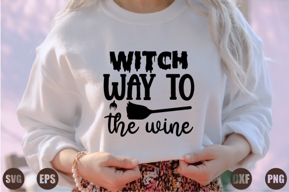 Witch way to the wine t shirt design for sale