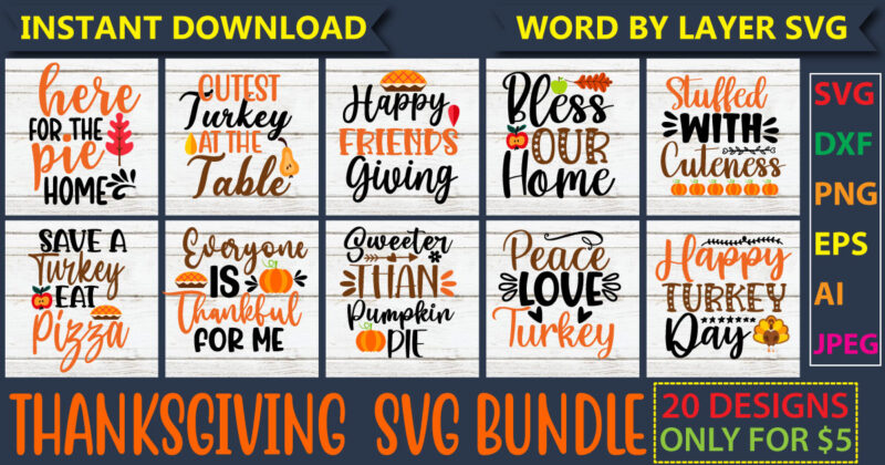 Thanksgiving SVG Bundle, Fall SVG Bundle, Fall Svg, Autumn Svg, Fall Svg Designs, Fall Sign svg, Autumn Bundle Svg, Cricut, Silhouette, PNG,Thanksgiving SVG Bundle, thankful svg, blessed svg, turkey svg,