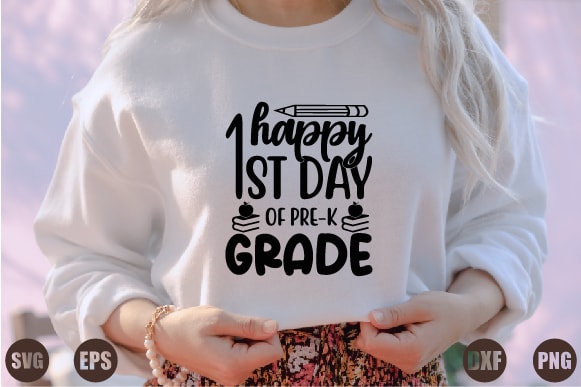 Happy 1st day of pre-k grade graphic t shirt