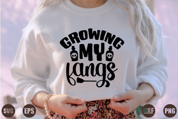 Growing my fangs t shirt design template