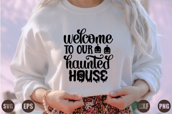 Welcome to our haunted house t shirt design for sale