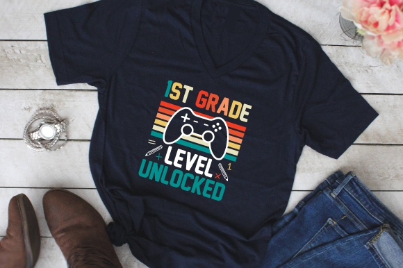 Back to School T-shirt Design Bundle, Gamer Kids Back to School T-Shirts, Level Unlocked Back to School T-shirt Design