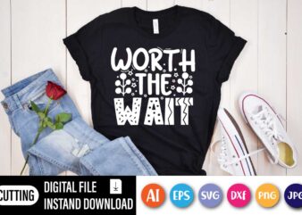 Worth the Wait Onesie – Cute Custom Onesie – Unisex Onesie – Worth the Wait Cute Bodysuit – Baby Shower Giftt – Pregnancy Reveal Onesie t shirt design for sale