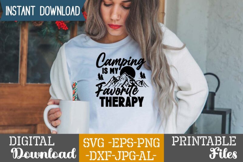 Camping Is My Favorite Therapy T-shirt Design