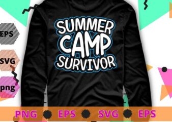 Summer Camp Survivor Kids Boys Girls T-Shirt design svg, Summer Camp Survivor png,