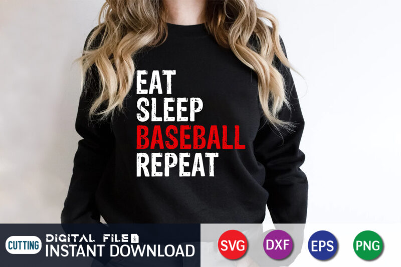 Eat Sleep Baseball Repeat vector illustration