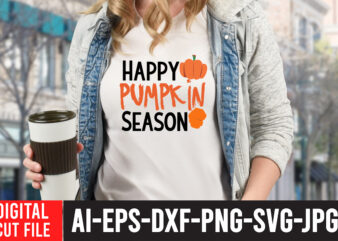 Happy Pumpkin Season T-shirt Design, Fall T-Shirt Design Bundle , Fall SVG Bundle Quotes , Funny Fall SVG Bundle 20 Design , Fall svg bundle, autumn svg, hello fall svg,