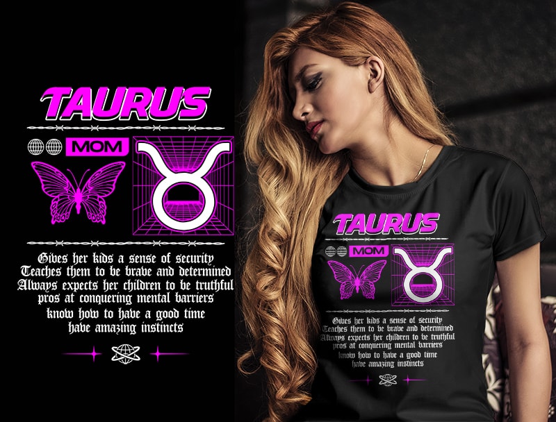 12 ZODIAC MOM tshirt designs bundle PART# 28 ON