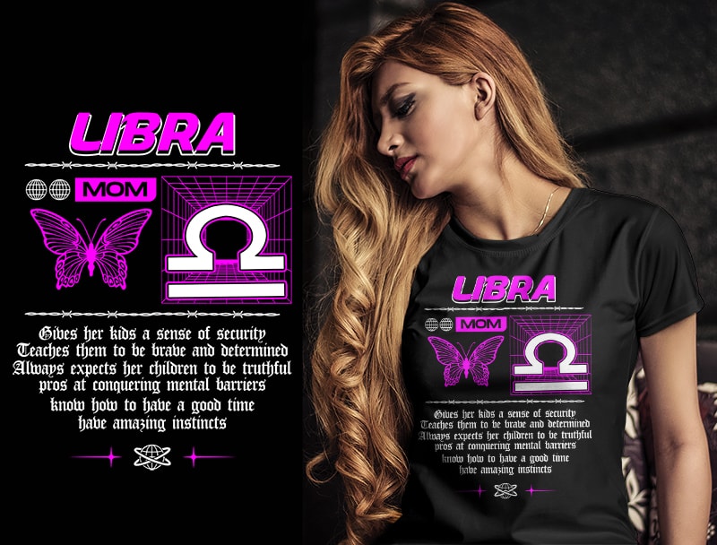 12 ZODIAC MOM tshirt designs bundle PART# 28 ON