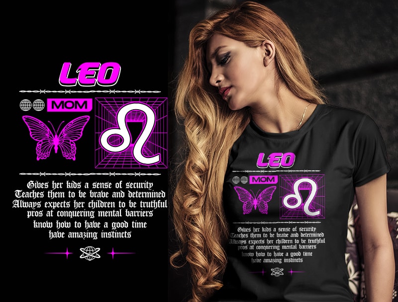 12 ZODIAC MOM tshirt designs bundle PART# 28 ON