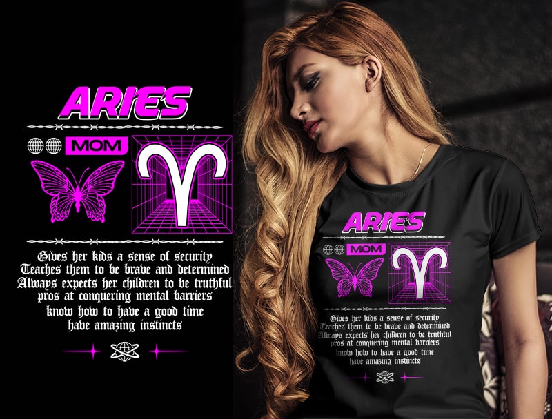 12 ZODIAC MOM tshirt designs bundle PART# 28 ON