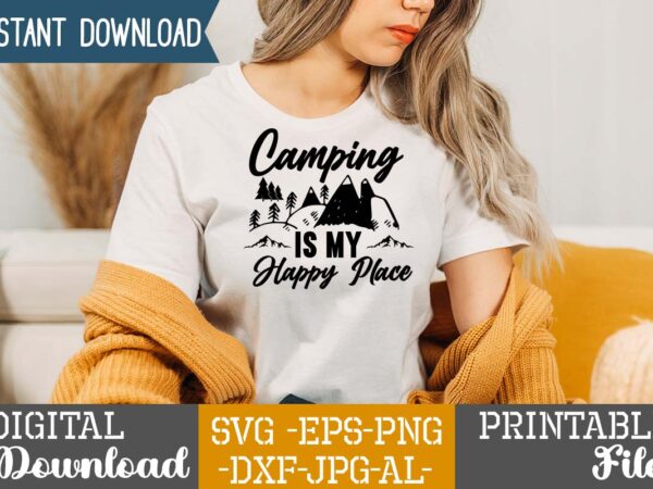 Camping is my happy place t-shirt design