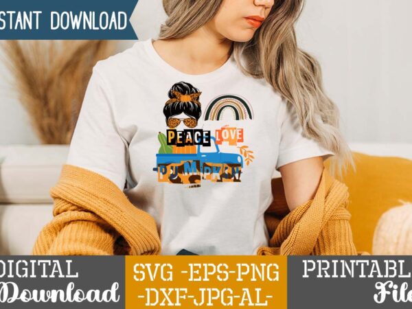 Peace love pumpkin sublimation design