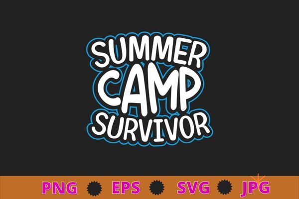 Summer Camp Survivor Kids Boys Girls T-Shirt design svg, Summer Camp Survivor png,