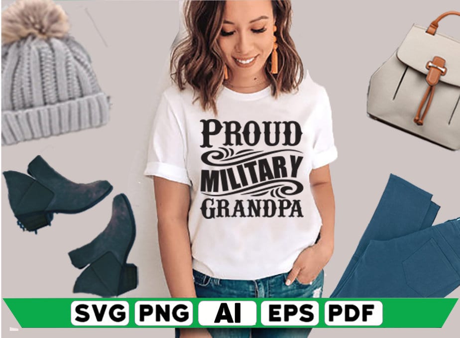 Proud Military Grandpa - Buy t-shirt designs