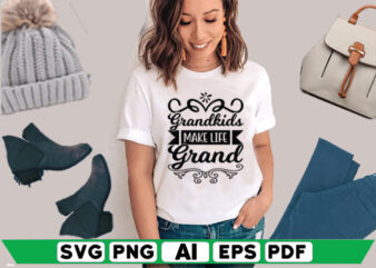 Grandkids Make Life Grand t shirt design template