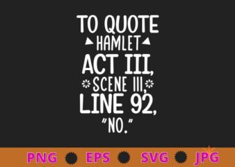 To Quote Hamlet Funny Literary T-Shirt design svg, Sarcasm shirt design, funny quote, sarcastic, nard, geek, humor quote, funny saying