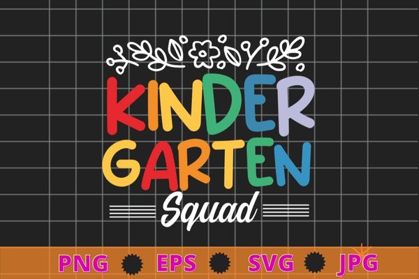 Team kindergarten crew tee shirt svg, teacher shirt, kinder squad, kindergarten tribe, school teacher, teaching shirt, teacher team, t shirt designs for sale