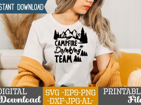Campfire drinking team t-shirt design