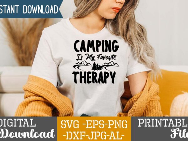 Camping is my favorite therapy t-shirt design